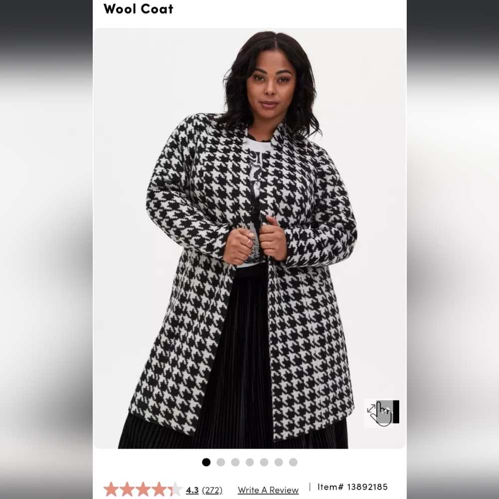 Torrid Wool Houndstooth Coat